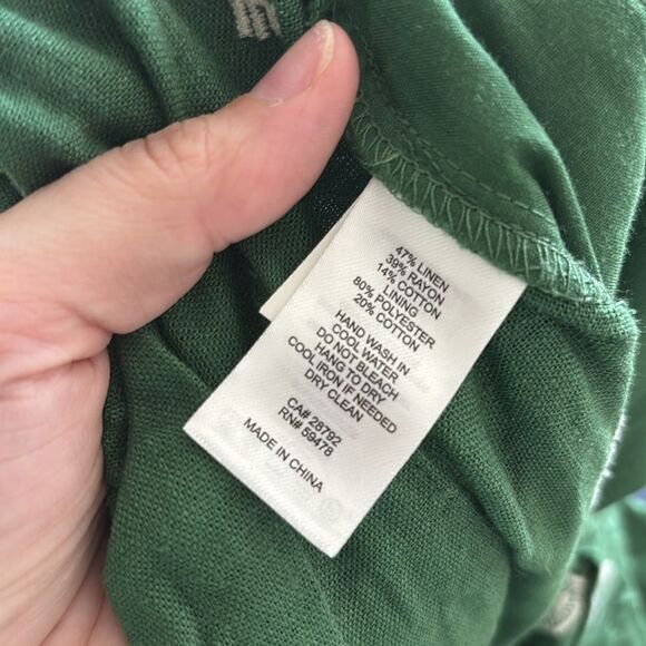 HOUSE OF HARLOW 1960 Embroidered Green Patterned Wide Leg Pants size Large - Picture 8 of 9